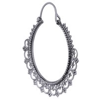 GORGEOUS HAND WORK AROUND PLAIN 925 STERLING SOLID SILVER EARRINGS