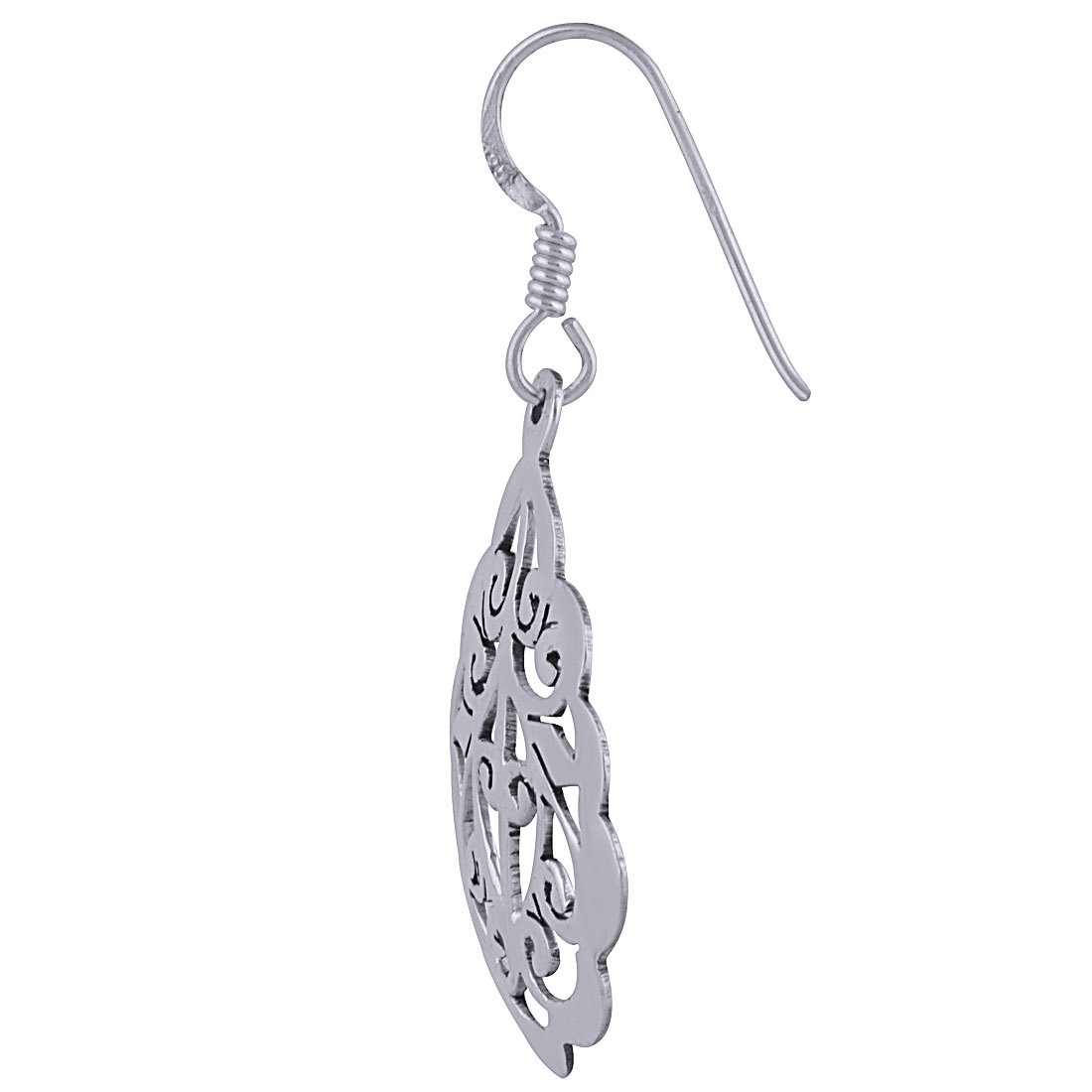 FLIGREE IMITATE PLAIN 925 STERLING SOLID SILVER EARRINGS