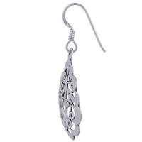 FLIGREE IMITATE PLAIN 925 STERLING SOLID SILVER EARRINGS