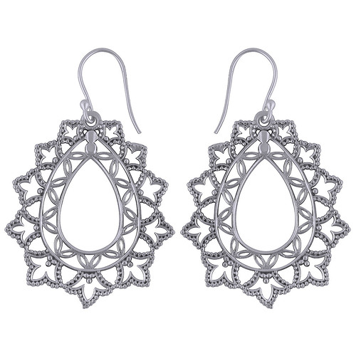 GORGEOUS HAND WORK AROUND PLAIN 925 STERLING SOLID SILVER EARRINGS