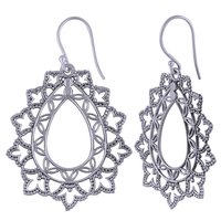 GORGEOUS HAND WORK AROUND PLAIN 925 STERLING SOLID SILVER EARRINGS