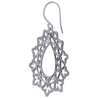 GORGEOUS HAND WORK AROUND PLAIN 925 STERLING SOLID SILVER EARRINGS