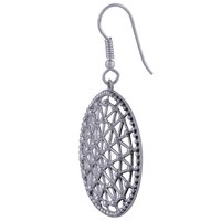 GORGEOUS HAND WORK ON PLAIN 925 STERLING SOLID SILVER EARRINGS