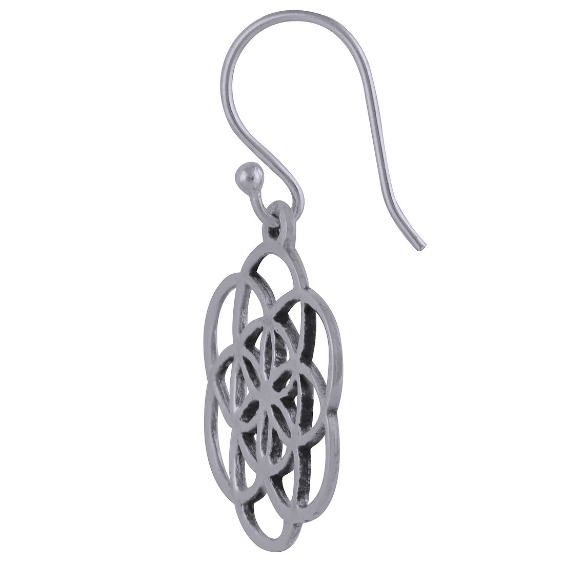 FLOWER PATTERN PLAIN 925 STERLING SOLID SILVER EARRINGS