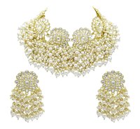 Traditional Kundan White Color Choker Necklace And Earring Set