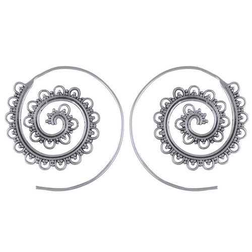 AUTHENTIC HANDWORK PLAIN 925 STERLING SOLID SILVER HOOP EARRINGS