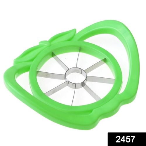 Green 2457 Plastic Apple Cutter Slicer With 8 Blades And Handle