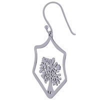 HEXAGON TREE FRAME PLAIN 925 STERLING SOLID SILVER EARRINGS
