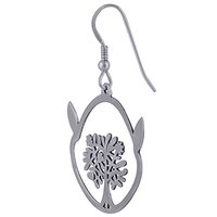 TREE FRAME PLAIN 925 STERLING SOLID SILVER EARRINGS
