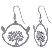 TREE FRAME PLAIN 925 STERLING SOLID SILVER EARRINGS