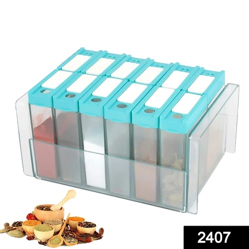 2407 Plastic Spice Jars Dispenser Masala Rack Easy Flow Storage Crystal Seasoning Box By DEODAP INTERNATIONAL PRIVATE LIMITED