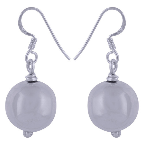 PLAIN 925 STERLING SOLID SILVER BEAD EARRINGS
