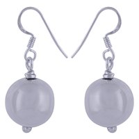 PLAIN 925 STERLING SOLID SILVER BEAD EARRINGS