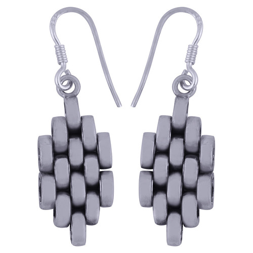 UNIQUE ROUND PLAIN 925 STERLING SOLID SILVER EARRINGS