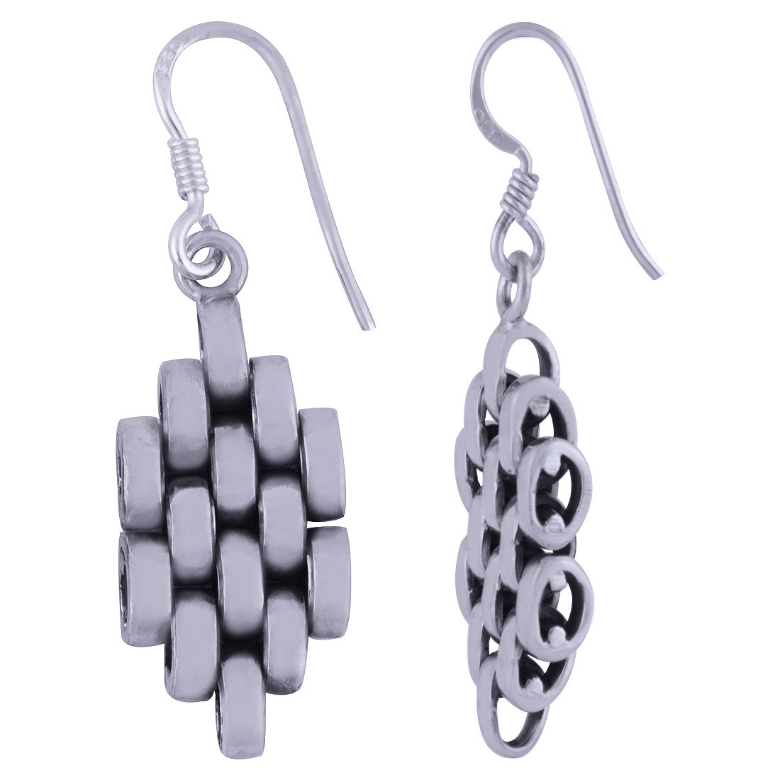 UNIQUE ROUND PLAIN 925 STERLING SOLID SILVER EARRINGS