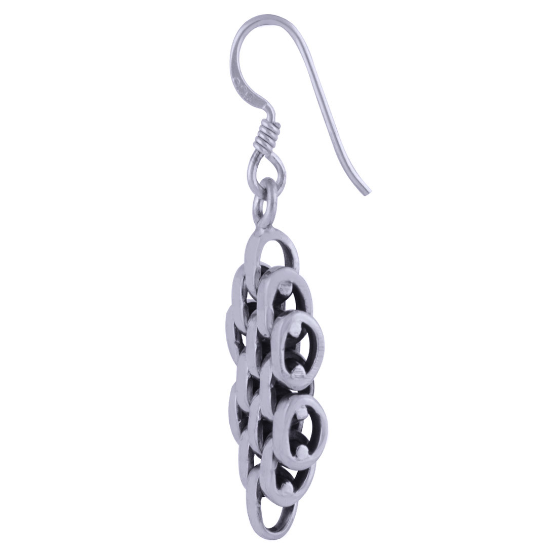 UNIQUE ROUND PLAIN 925 STERLING SOLID SILVER EARRINGS