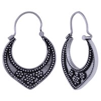 RAWA WORK UNIQUE PLAIN 925 STERLING SOLID SILVER BALI EARRINGS