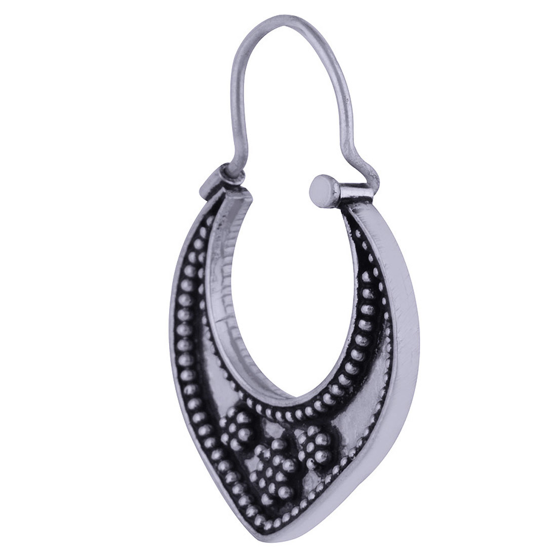 RAWA WORK UNIQUE PLAIN 925 STERLING SOLID SILVER BALI EARRINGS
