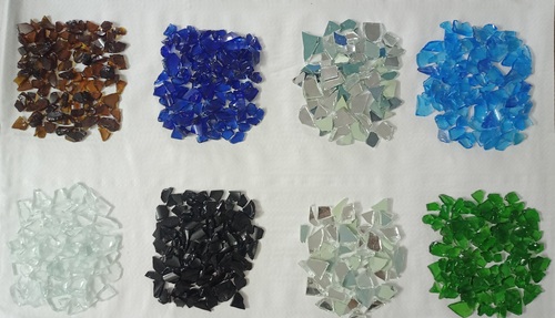 Recycle high glossy natural glass crushed big size polished aggregate and non removeble dark color