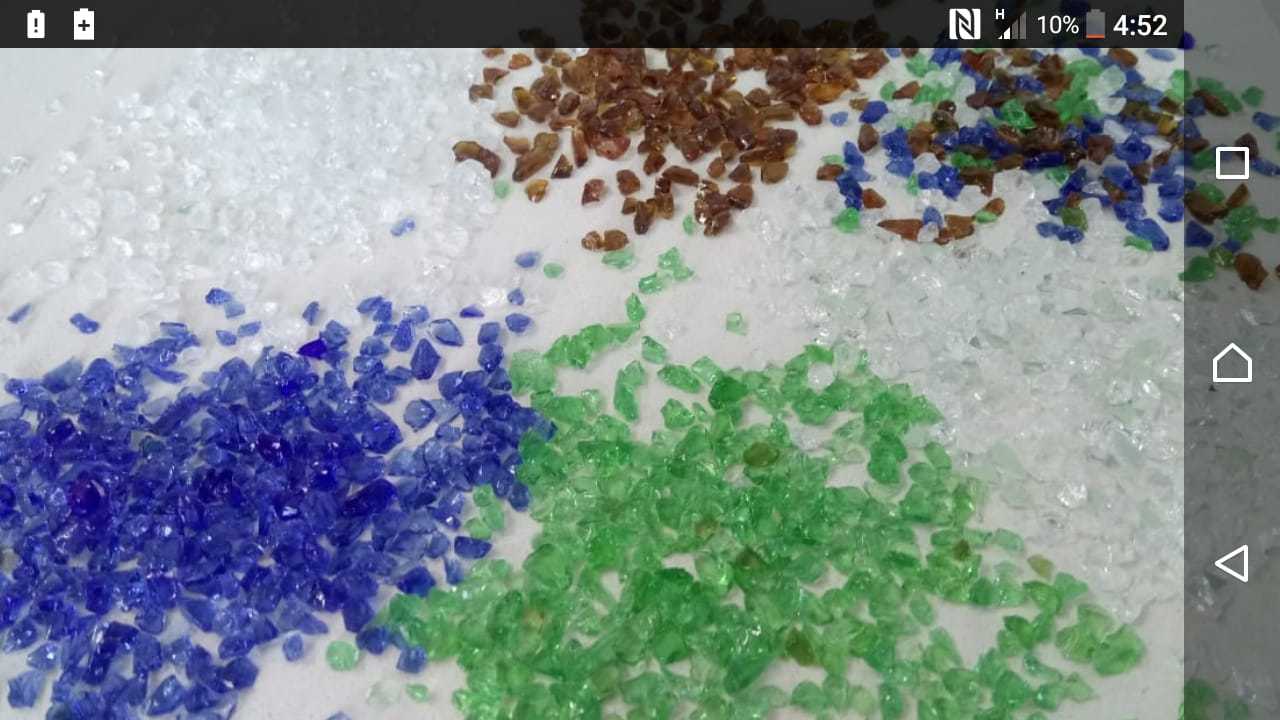 Recycle high glossy natural glass crushed big size polished aggregate and non removeble dark color