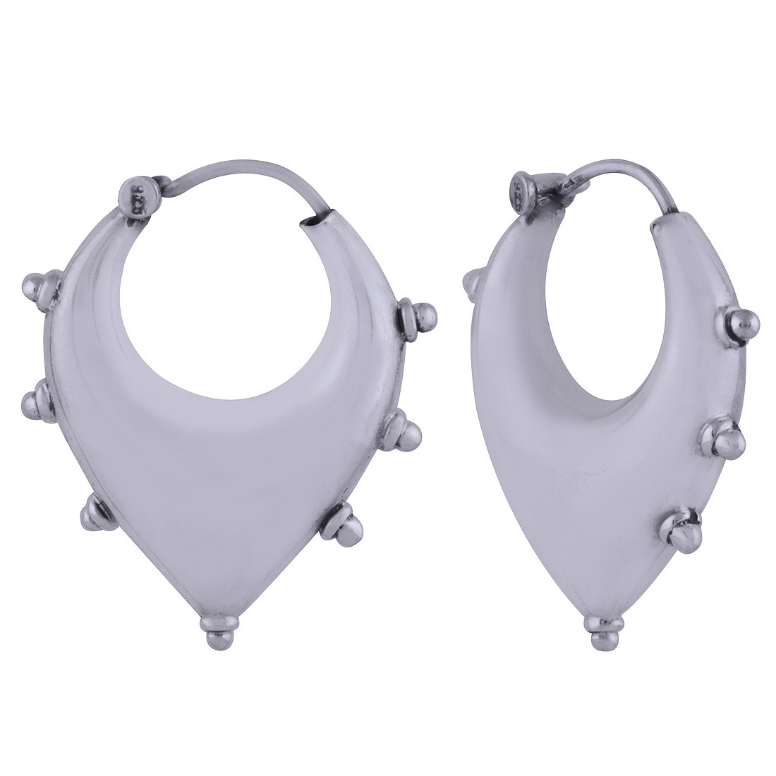 UNIQUE PLAIN 925 STERLING SOLID SILVER BALI EARRINGS