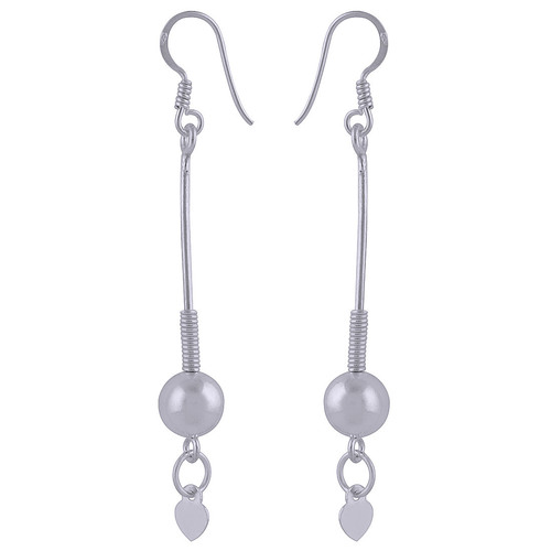 LONG PLAIN 925 STERLING SOLID SILVER EARRINGS