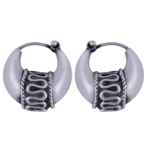 STUNNING PLAIN 925 STERLING SOLID SILVER BALI EARRINGS