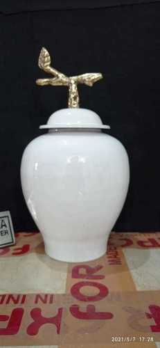 BRASS WHITE CREMATION WITH ONE WING URN FUNERAL SUPPLIES