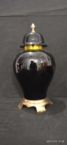 Gorgeous Black Brass Cremation Adult Urn