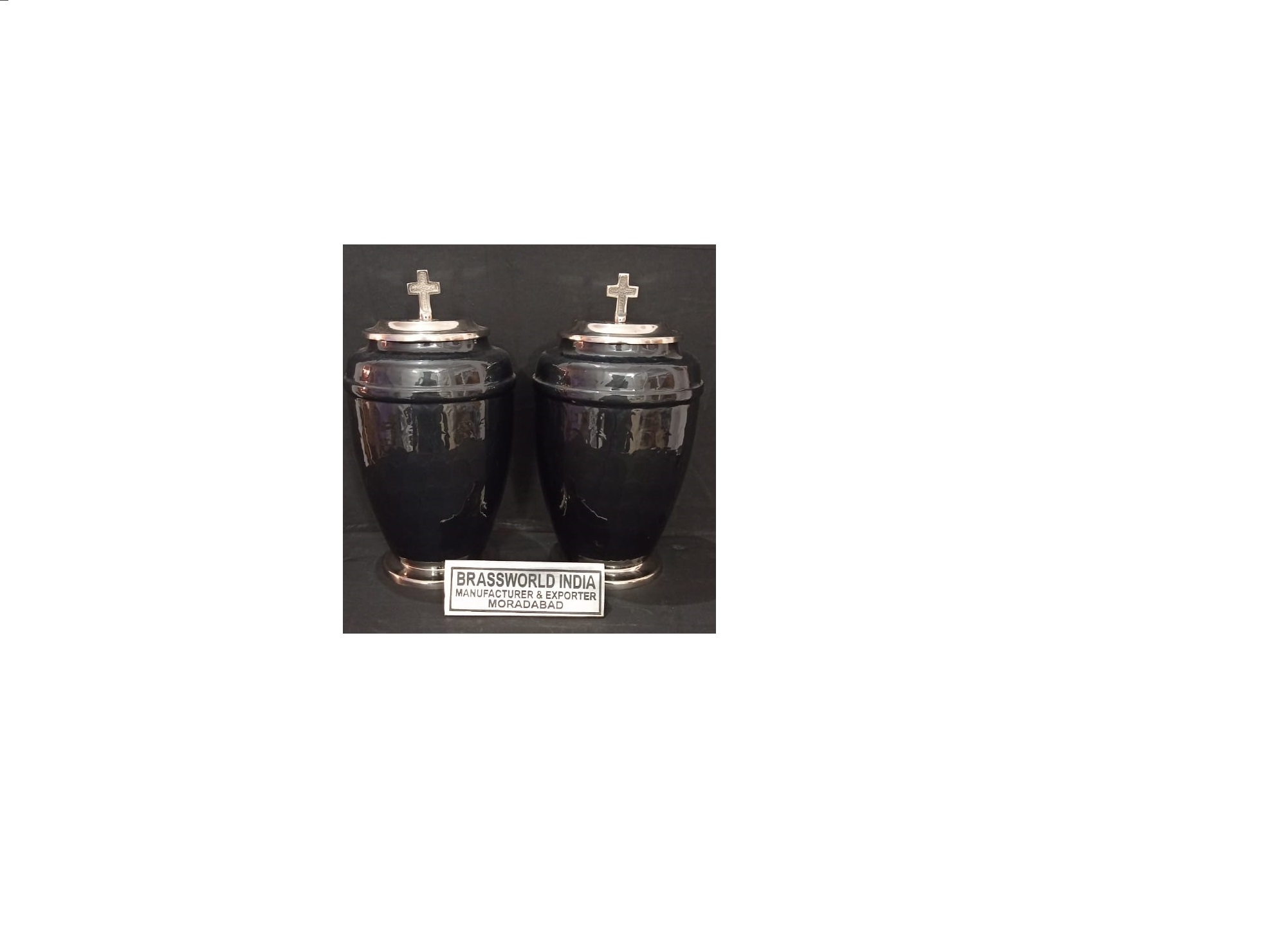 Gorgeous Black Brass Cremation Adult Urn