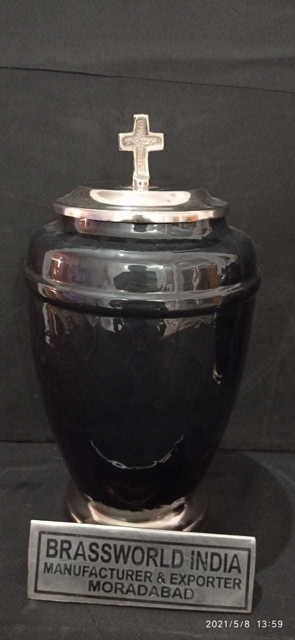 Gorgeous Black Brass Cremation Adult Urn