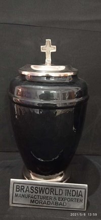 Gorgeous Black Brass Cremation Adult Urn