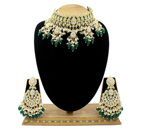 Peacock Design Meenakri Work Kundan Wedding choker necklace Set