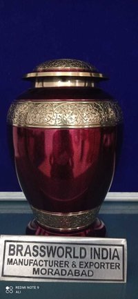 RED ROSE BRASS CREMATION ADULT URN CREMATION SUPPLIES