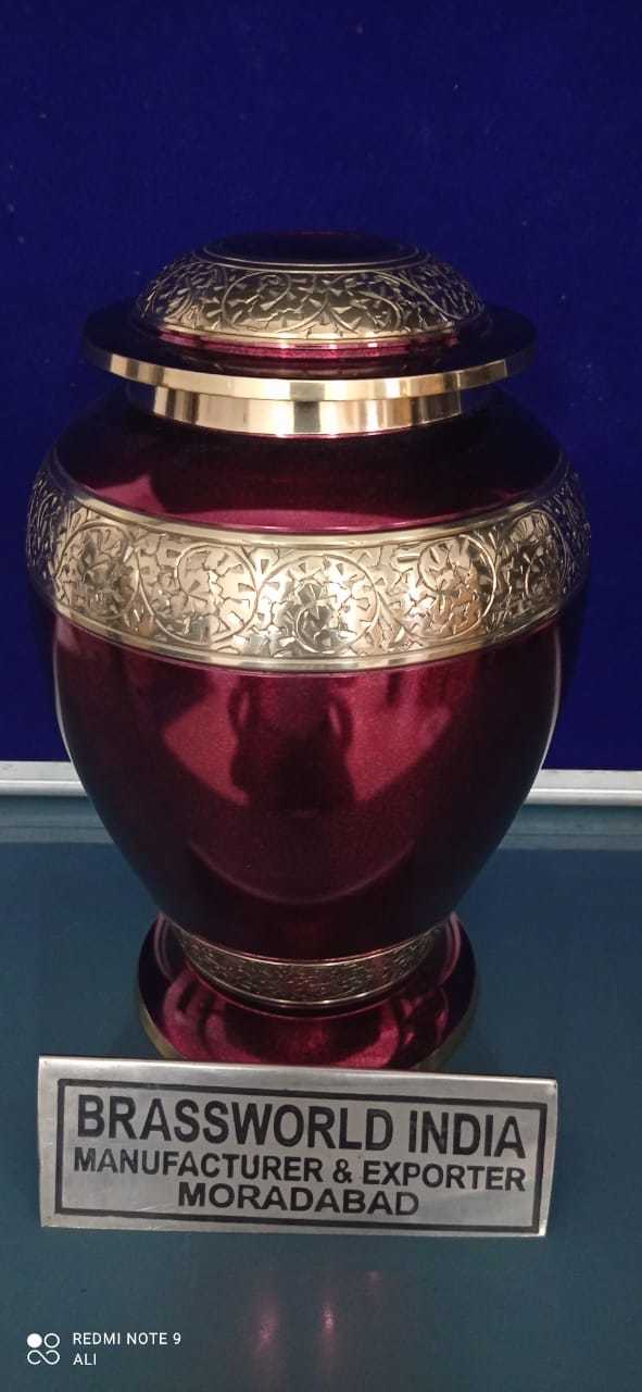 RED ROSE BRASS CREMATION ADULT URN CREMATION SUPPLIES