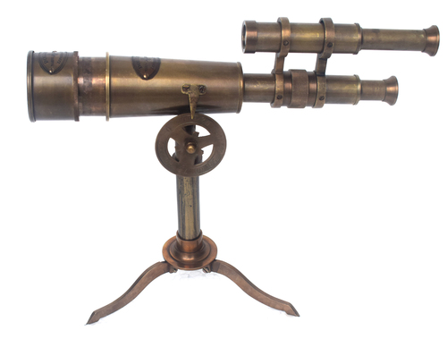 Antique Finish Telescope With Brass Stand