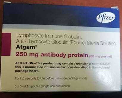 Lymphocyte Immune Globulin , Anti- Thymocyte Globulin Sterile Solution 250 MG