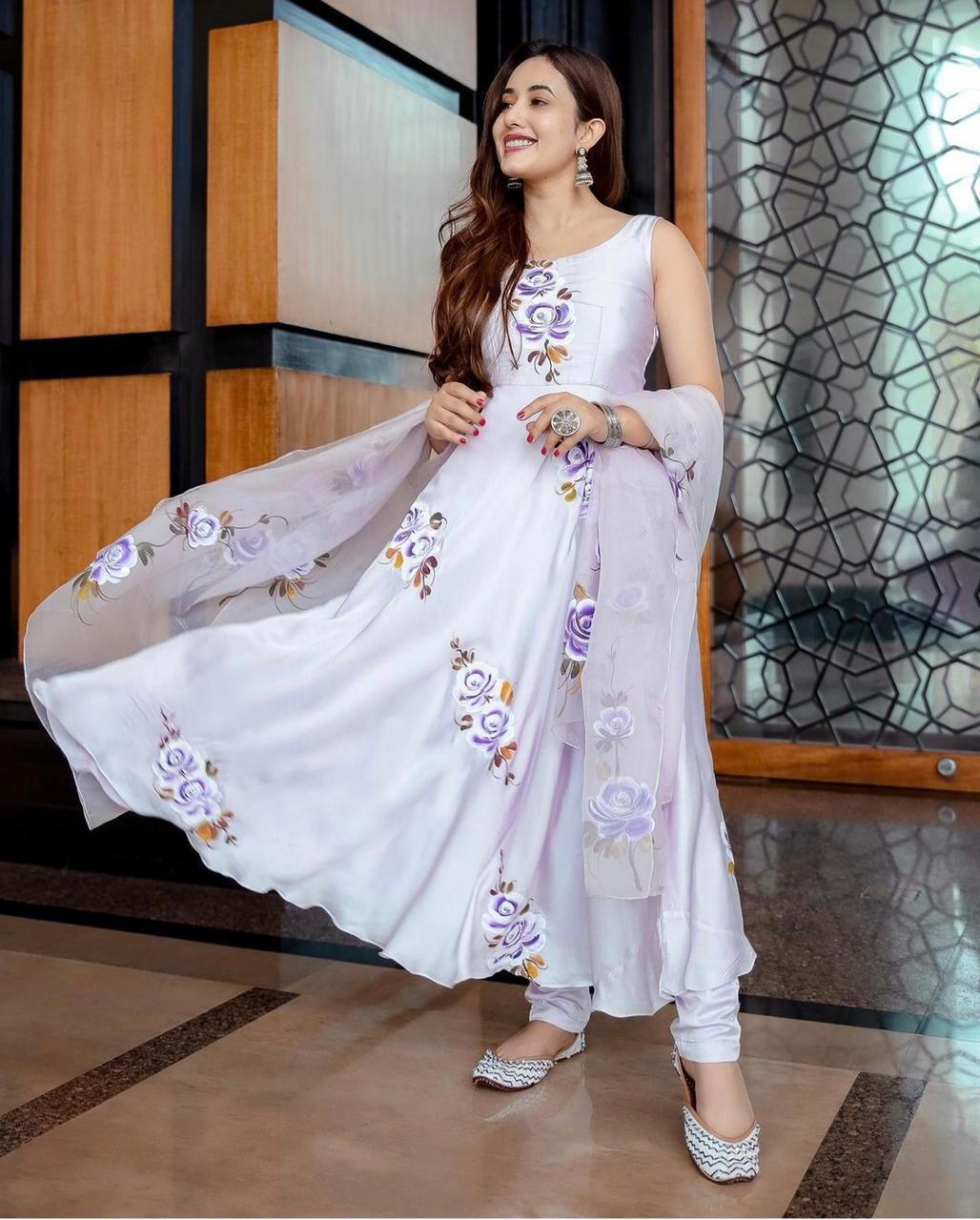 Georgette Salwar Suit With Digital Print Gown