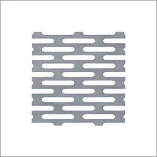 Staggered Round - Slot Hole Perforated Sheets - Color: Silver