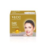 Vlcc Natural Sciences Gold Facial Kit - 60 Grams , Deep Cleansing, Moisturizing, Exfoliating And Detoxifying With Youthful Glow