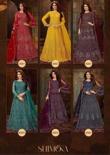 6 Colours Ladies Designer Net Gown