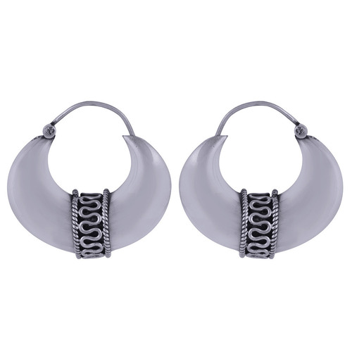 PLAIN WIRE WORK 925 STERLING SOLID SILVER EARRINGS