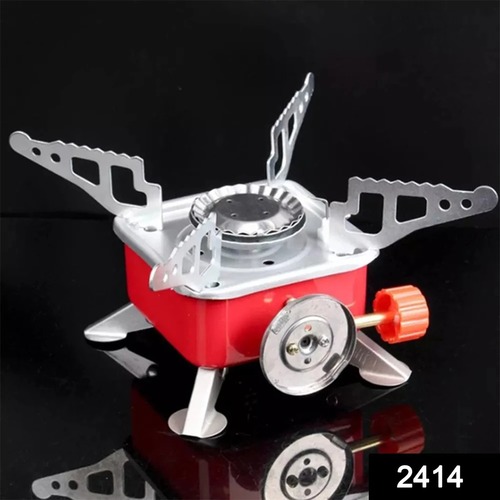 Red And Silver 2414 Portable Mini Gas Travelling Stove Small Gas Stove