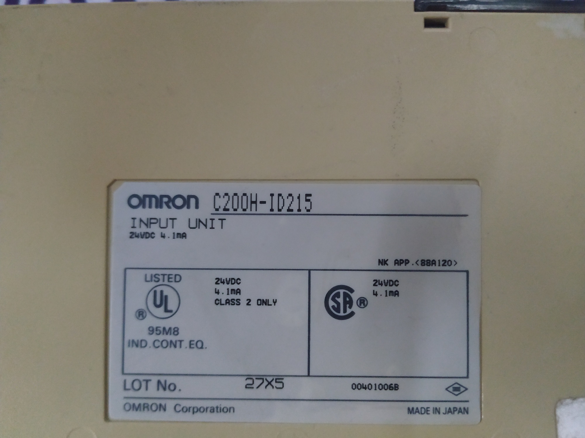 Omron Input Module C200h-id215