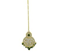 Wedding Collection Kundan Stone Work Green Color Choker Necklace Set