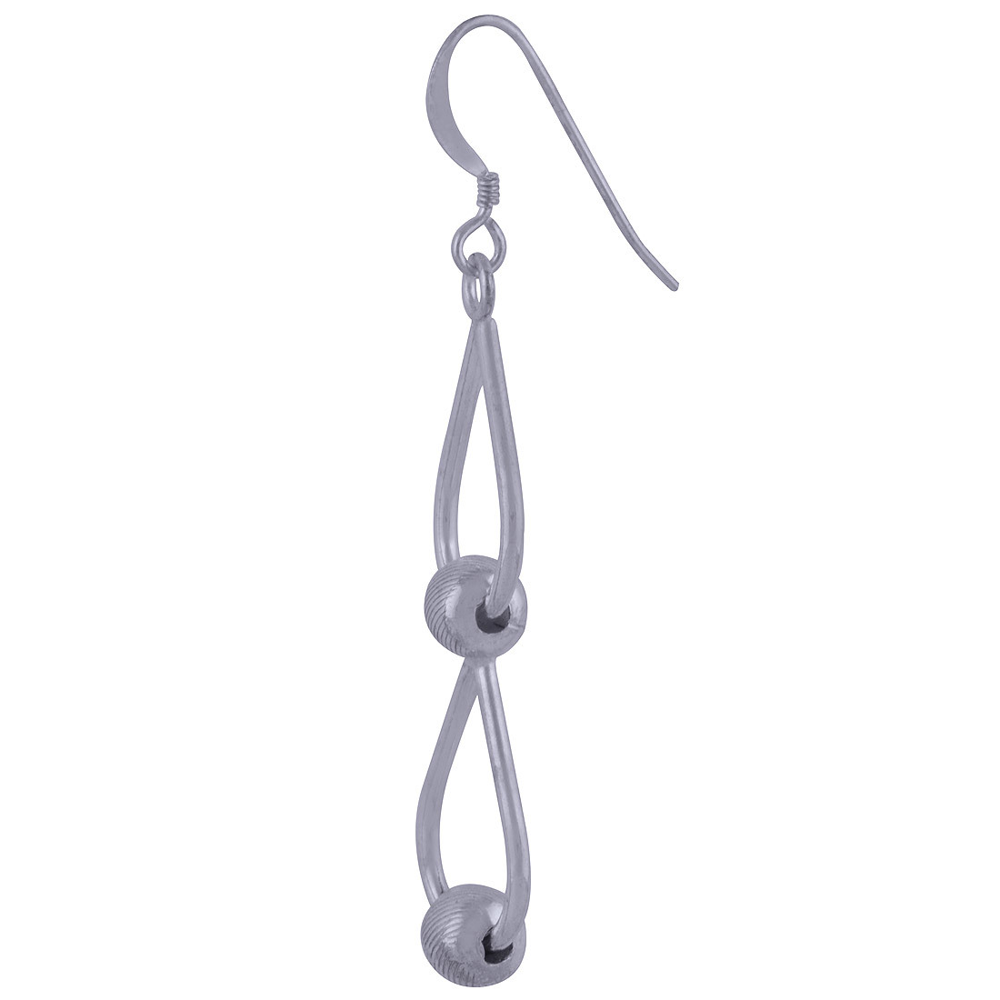 BEADS PLAIN 925 STERLING SOLID SILVER EARRINGS