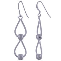 BEADS PLAIN 925 STERLING SOLID SILVER EARRINGS