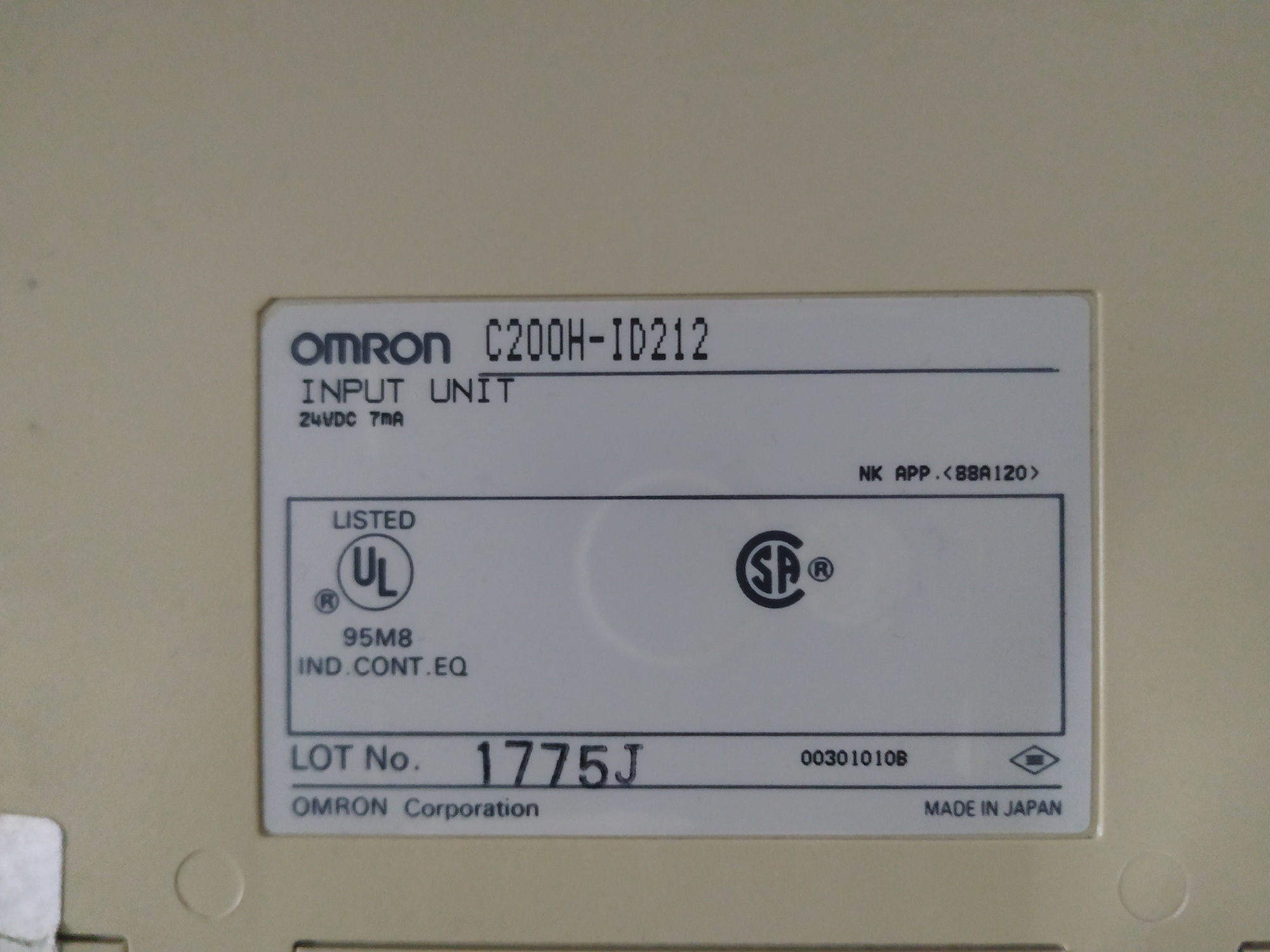Omron Input Module C200h-id212