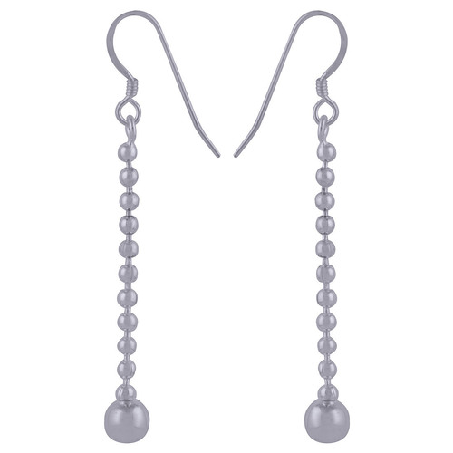 LONG PLAIN 925 STERLING SOLID SILVER EARRINGS