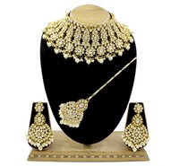 Wedding Collection White Color Choker Necklace Set